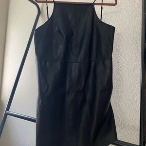 Little black faux leather dress